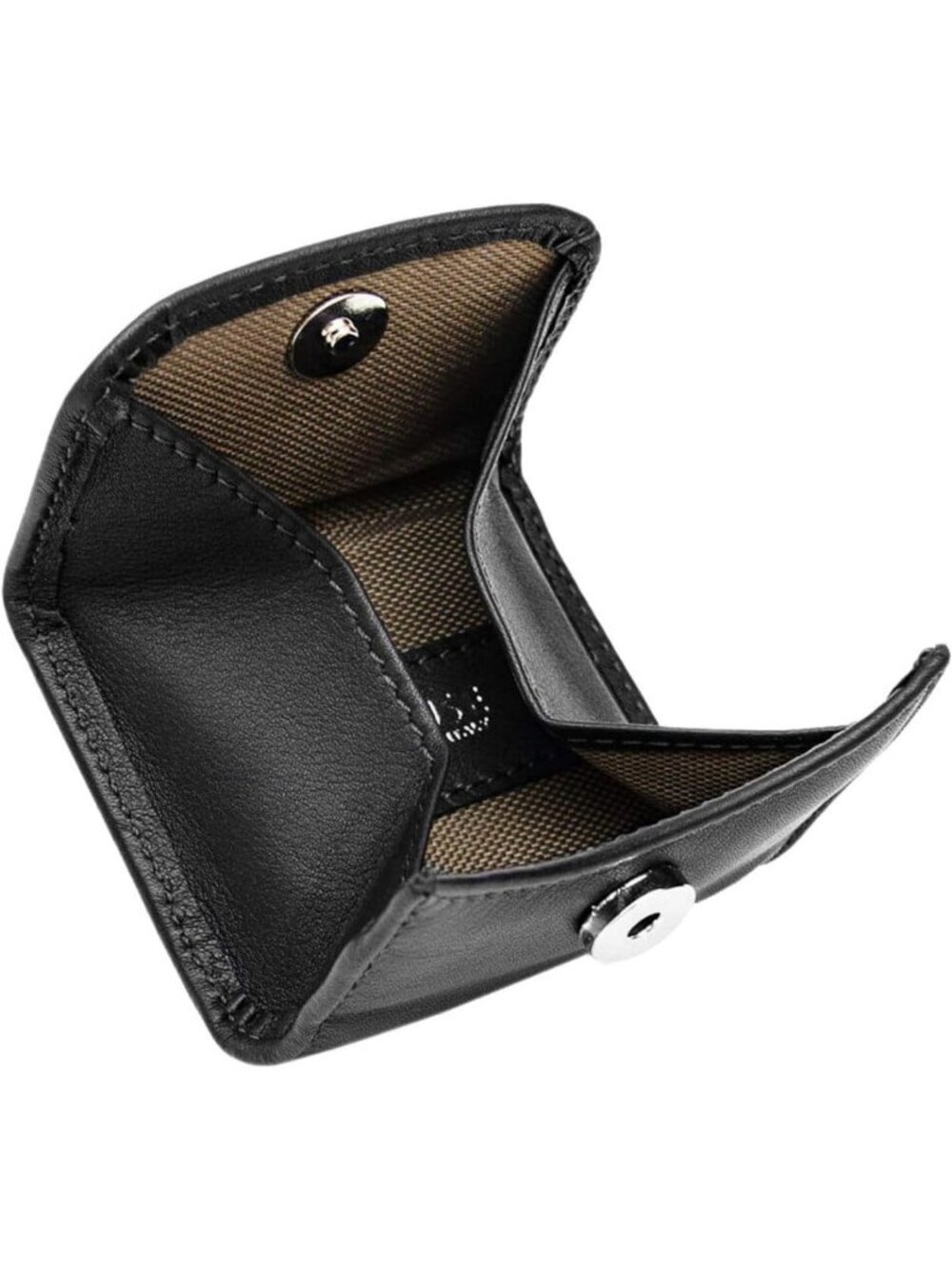 Handmade Italian Leather Coin Purse - Black Magnetic Closure Small Change Pouch